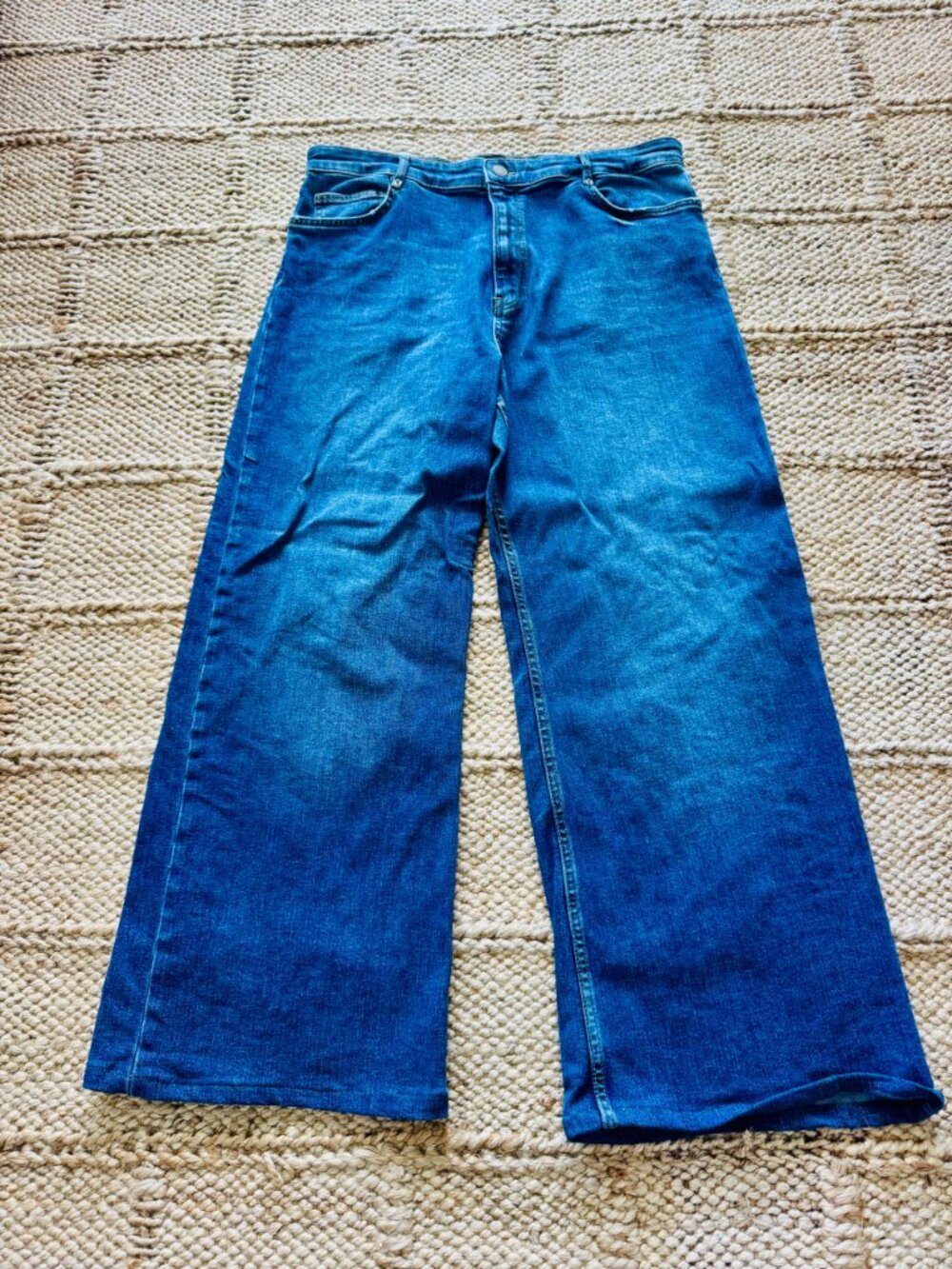 Zara Wide Leg Jeans High Rise Blue Denim Size 14 EU 46 NWOT - Picture 6 of 6